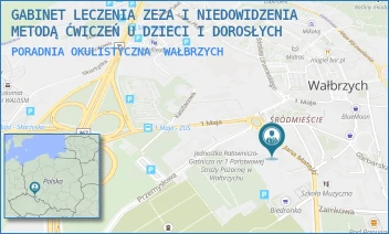 PORADNIA OKULISTYCZNA - GABINET LECZENIA ZEZA I NIEDOWIDZENIA METODĄ ĆWICZEŃ U DZIECI I DOROSŁYCH - UL. JANA MATEJKI 5A,  WAŁBRZYCH