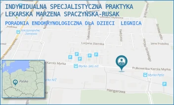 PORADNIA ENDOKRYNOLOGICZNA DLA DZIECI - INDYWIDUALNA SPECJALISTYCZNA PRAKTYKA LEKARSKA MARZENA SPACZYŃSKA-RUSAK - UL. PŁK. KAROLA MYRKA 4A/6,  LEGNICA