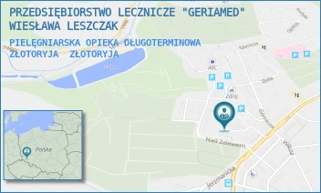 PIELĘGNIARSKA OPIEKA DŁUGOTERMINOWA ZŁOTORYJA - PRZEDSIĘBIORSTWO LECZNICZE "GERIAMED"  WIESŁAWA LESZCZAK - UL. KWISKA 1,  ZŁOTORYJA