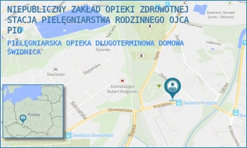 PIELĘGNIARSKA OPIEKA DŁUGOTERMINOWA DOMOWA - NIEPUBLICZNY ZAKŁAD OPIEKI ZDROWOTNEJ STACJA PIELĘGNIARSTWA RODZINNEGO OJCA PIO - UL. PRZYJAŹNI 2,  ŚWIDNICA