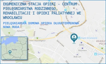 PIELĘGNIARSKA DOMOWA OPIEKA DŁUGOTERMINOWA - EKUMENICZNA STACJA OPIEKI - CENTRUM PIELĘGNIARSTWA RODZINNEGO, REHABILITACJI I OPIEKI PALIATYWNEJ WE WROCŁAWIU - UL. KŁODZKA 10A,  NOWA RUDA