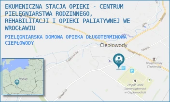 PIELĘGNIARSKA DOMOWA OPIEKA DŁUGOTERMINOWA - EKUMENICZNA STACJA OPIEKI - CENTRUM PIELĘGNIARSTWA RODZINNEGO, REHABILITACJI I OPIEKI PALIATYWNEJ WE WROCŁAWIU - UL. SZKOLNA 4,  CIEPŁOWODY