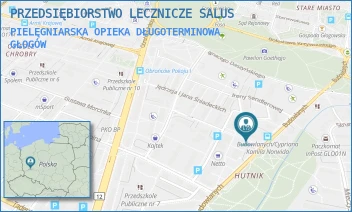 PIELĘGNIARSKA OPIEKA DŁUGOTERMINOWA - PRZEDSIĘBIORSTWO LECZNICZE SALUS - UL. C.K. NORWIDA 2 D,  GŁOGÓW