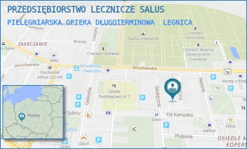 PIELĘGNIARSKA OPIEKA DŁUGOTERMINOWA - PRZEDSIĘBIORSTWO LECZNICZE SALUS - UL. KOSMICZNA 14,  LEGNICA