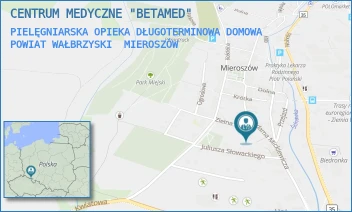 PIELĘGNIARSKA OPIEKA DŁUGOTERMINOWA DOMOWA POWIAT WAŁBRZYSKI - CENTRUM MEDYCZNE "BETAMED" - UL. ADAMA MICKIEWICZA 1,  MIEROSZÓW