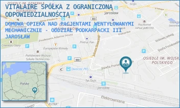 DOMOWA OPIEKA NAD PACJENTAMI WENTYLOWANYMI MECHANICZNIE - ODDZIAŁ PODKARPACKI III - VITALAIRE SPÓŁKA Z OGRANICZONĄ ODPOWIEDZIALNOŚCIĄ - UL. JÓZEFA PONIATOWSKIEGO 53,  JAROSŁAW