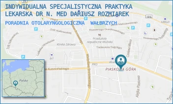 PORADNIA OTOLARYNGOLOGICZNA - INDYWIDUALNA SPECJALISTYCZNA PRAKTYKA LEKARSKA DR N. MED DARIUSZ ROZMIAREK - UL. GŁÓWNA 4,  WAŁBRZYCH