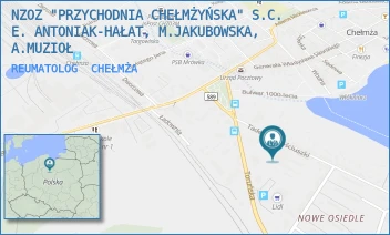 REUMATOLOG - NZOZ "PRZYCHODNIA CHEŁMŻYŃSKA" S.C. E. ANTONIAK-HAŁAT, M.JAKUBOWSKA, A.MUZIOŁ - KOŚCIUSZKI 4,  CHEŁMŻA