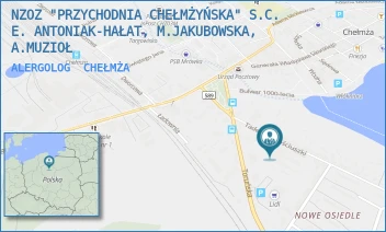 ALERGOLOG - NZOZ "PRZYCHODNIA CHEŁMŻYŃSKA" S.C. E. ANTONIAK-HAŁAT, M.JAKUBOWSKA, A.MUZIOŁ - KOŚCIUSZKI 4,  CHEŁMŻA