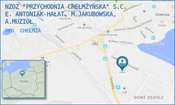 OPD - NZOZ "PRZYCHODNIA CHEŁMŻYŃSKA" S.C. E. ANTONIAK-HAŁAT, M.JAKUBOWSKA, A.MUZIOŁ - KOŚCIUSZKI 4,  CHEŁMŻA