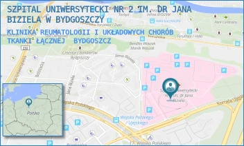 KLINIKA REUMATOLOGII I UKŁADOWYCH CHORÓB TKANKI ŁĄCZNEJ - SZPITAL UNIWERSYTECKI NR 2 IM. DR JANA BIZIELA W BYDGOSZCZY - UJEJSKIEGO 75,  BYDGOSZCZ
