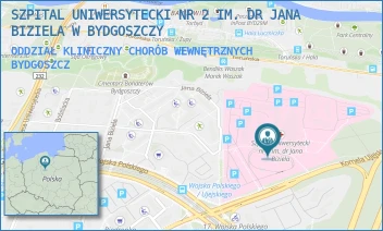 ODDZIAŁ KLINICZNY CHORÓB WEWNĘTRZNYCH - SZPITAL UNIWERSYTECKI NR 2 IM. DR JANA BIZIELA W BYDGOSZCZY - UJEJSKIEGO 75,  BYDGOSZCZ