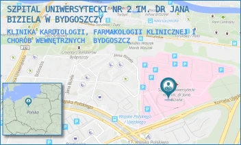 KLINIKA KARDIOLOGII, FARMAKOLOGII KLINICZNEJ I CHORÓB WEWNĘTRZNYCH - SZPITAL UNIWERSYTECKI NR 2 IM. DR JANA BIZIELA W BYDGOSZCZY - UJEJSKIEGO 75,  BYDGOSZCZ