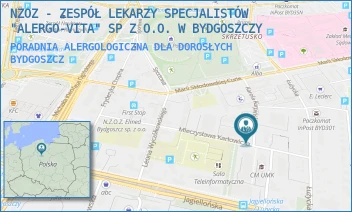 PORADNIA ALERGOLOGICZNA DLA DOROSŁYCH - NZOZ - ZESPÓŁ LEKARZY SPECJALISTÓW "ALERGO-VITA" SP Z O.O. W BYDGOSZCZY - KURPIŃSKIEGO 12/12A-13A,  BYDGOSZCZ