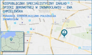 PORADNIA GINEKOLOGICZNO-POŁOŻNICZA - NIEPUBLICZNY SPECJALISTYCZNY ZAKŁAD OPIEKI ZDROWOTNEJ W INOWROCŁAWIU - EWA CHMIELEWSKA - CEGIELNA 45A,  INOWROCŁAW