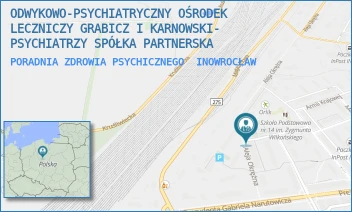 PORADNIA ZDROWIA PSYCHICZNEGO - ODWYKOWO-PSYCHIATRYCZNY OŚRODEK LECZNICZY GRABICZ I KARNOWSKI- PSYCHIATRZY SPÓŁKA PARTNERSKA - OKRĘŻNA 79,  INOWROCŁAW