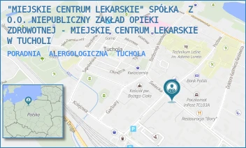 PORADNIA  ALERGOLOGICZNA - "MIEJSKIE CENTRUM LEKARSKIE" SPÓŁKA  Z O.O. NIEPUBLICZNY ZAKŁAD OPIEKI ZDROWOTNEJ - MIEJSKIE CENTRUM LEKARSKIE W TUCHOLI - Ś WIECKA 27,  TUCHOLA