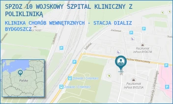 KLINIKA CHORÓB WEWNĘTRZNYCH - STACJA DIALIZ - SPZOZ 10 WOJSKOWY SZPITAL KLINICZNY Z POLIKLINIKĄ - POWSTAŃCÓW WARSZAWY 5,  BYDGOSZCZ