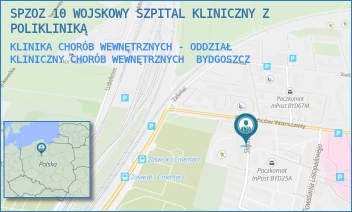 KLINIKA CHORÓB WEWNĘTRZNYCH - ODDZIAŁ KLINICZNY CHORÓB WEWNĘTRZNYCH - SPZOZ 10 WOJSKOWY SZPITAL KLINICZNY Z POLIKLINIKĄ - POWSTAŃCÓW WARSZAWY 5,  BYDGOSZCZ