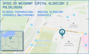 KLINIKA CHIRURGICZNA - ODDZIAŁ KLINICZNY CHIRURGII NACZYNIOWEJ - SPZOZ 10 WOJSKOWY SZPITAL KLINICZNY Z POLIKLINIKĄ - POWSTAŃCÓW WARSZAWY 5,  BYDGOSZCZ