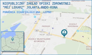 PORADNIA DIABETOLOGICZNA - NIEPUBLICZNY ZAKŁAD OPIEKI ZDROWOTNEJ "MÓJ LEKARZ" JOLANTA MADO-KUNA - KOŚCIUSZKI 21,  LIPNO