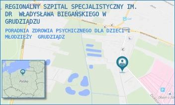 PORADNIA ZDROWIA PSYCHICZNEGO DLA DZIECI I MŁODZIEŻY - REGIONALNY SZPITAL SPECJALISTYCZNY IM. DR  WŁADYSŁAWA BIEGAŃSKIEGO W GRUDZIĄDZU - RYDYGIERA 15/17,  GRUDZIĄDZ