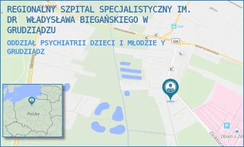 ODDZIAŁ PSYCHIATRII DZIECI I MŁODZIEY - REGIONALNY SZPITAL SPECJALISTYCZNY IM. DR  WŁADYSŁAWA BIEGAŃSKIEGO W GRUDZIĄDZU - RYDYGIERA 15/17,  GRUDZIĄDZ