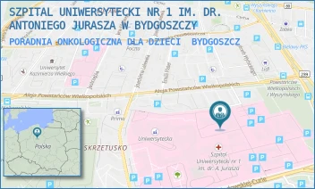PORADNIA ONKOLOGICZNA DLA DZIECI - SZPITAL UNIWERSYTECKI NR 1 IM. DR. ANTONIEGO JURASZA W BYDGOSZCZY - MARII SKŁODOWSKIEJ-CURIE 9,  BYDGOSZCZ