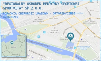 PORADNIA CHIRURGII URAZOWO - ORTOPEDYCZNEJ - "REGIONALNY OŚRODEK MEDYCYNY SPORTOWEJ SPORTVITA" SP.Z O.O. - TADEUSZA REJTANA 1,  BYDGOSZCZ