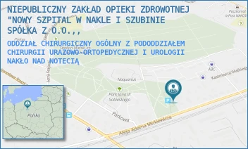 ODDZIAŁ CHIRURGICZNY OGÓLNY Z PODODDZIAŁEM CHIRURGII URAZOWO-ORTOPEDYCZNEJ I UROLOGII - NOWY SZPITAL W NAKLE I SZUBINIE SPÓŁKA Z O.O. - MICKIEWICZA 7,  NAKŁO NAD NOTECIĄ