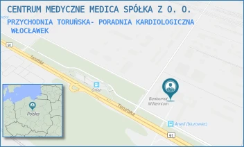 PRZYCHODNIA TORUŃSKA- PORADNIA KARDIOLOGICZNA - CENTRUM MEDYCZNE MEDICA SPÓŁKA Z O. O. - TORUŃSKA 222,  WŁOCŁAWEK