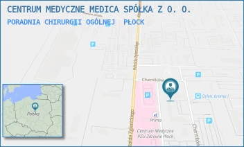 PORADNIA CHIRURGII OGÓLNEJ - CENTRUM MEDYCZNE MEDICA SPÓŁKA Z O. O. - CHEMIKÓW 7,  PŁOCK