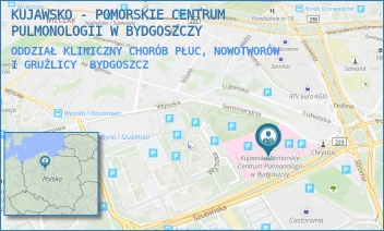 ODDZIAŁ KLINICZNY CHORÓB PŁUC, NOWOTWORÓW I GRUŹLICY - KUJAWSKO - POMORSKIE CENTRUM PULMONOLOGII W BYDGOSZCZY - SEMINARYJNA 1,  BYDGOSZCZ