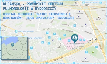 ODDZIAŁ CHIRURGII KLATKI PIERSIOWEJ I NOWOTWORÓW: -BLOK OPERACYJNY - KUJAWSKO - POMORSKIE CENTRUM PULMONOLOGII W BYDGOSZCZY - SEMINARYJNA 1,  BYDGOSZCZ