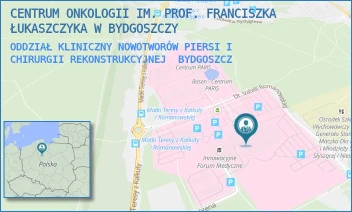 ODDZIAŁ KLINICZNY NOWOTWORÓW PIERSI I CHIRURGII REKONSTRUKCYJNEJ - CENTRUM ONKOLOGII IM. PROF. FRANCISZKA ŁUKASZCZYKA W BYDGOSZCZY - DR. I.ROMANOWSKIEJ 2,  BYDGOSZCZ