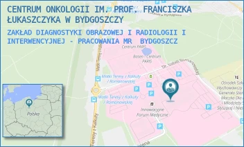 ZAKŁAD DIAGNOSTYKI OBRAZOWEJ I RADIOLOGII I INTERWENCYJNEJ - PRACOWANIA MR - CENTRUM ONKOLOGII IM. PROF. FRANCISZKA ŁUKASZCZYKA W BYDGOSZCZY - DR. I.ROMANOWSKIEJ 2,  BYDGOSZCZ