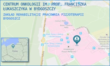 ZAKŁAD REHABILITACJI PRACOWNIA FIZJOTERAPII - CENTRUM ONKOLOGII IM. PROF. FRANCISZKA ŁUKASZCZYKA W BYDGOSZCZY - DR. I.ROMANOWSKIEJ 2,  BYDGOSZCZ