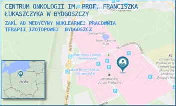ZAKĹAD MEDYCYNY NUKLEARNEJ PRACOWNIA TERAPII IZOTOPOWEJ - CENTRUM ONKOLOGII IM. PROF. FRANCISZKA ŁUKASZCZYKA W BYDGOSZCZY - DR. I.ROMANOWSKIEJ 2,  BYDGOSZCZ
