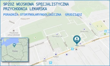PORADNIA OTORYNOLARYNGOLOGICZNA - WOJSKOWA SPECJALISTYCZNA PRZYCHODNIA LEKARSKA SAMODZIELNY PUBLICZNY ZAKŁAD OPIEKI ZDROWOTNEJ W GRUDZIĄDZU - LEGIONÓW 57,  GRUDZIĄDZ