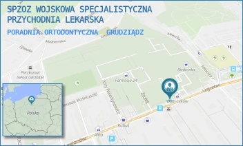 PORADNIA ORTODONTYCZNA - WOJSKOWA SPECJALISTYCZNA PRZYCHODNIA LEKARSKA SAMODZIELNY PUBLICZNY ZAKŁAD OPIEKI ZDROWOTNEJ W GRUDZIĄDZU - LEGIONÓW 57,  GRUDZIĄDZ