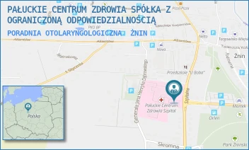 PORADNIA OTOLARYNGOLOGICZNA - PAŁUCKIE CENTRUM ZDROWIA SPÓŁKA Z OGRANICZONĄ ODPOWIEDZIALNOŚCIĄ - SZPITALNA 30,  ŻNIN