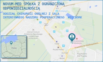 ODDZIAŁ CHIRURGII OGÓLNEJ Z SALĄ INTENSYWNEGO NADZORU POOPERACYJNEGO - NOVUM-MED SPÓŁKA Z OGRANICZONĄ ODPOWIEDZIALNOŚCIĄ - MICKIEWICZA 26,  WIĘCBORK