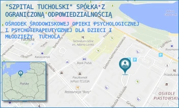 OŚRODEK ŚRODOWISKOWEJ OPIEKI PSYCHOLOGICZNEJ I PSYCHOTERAPEUTYCZNEJ DLA DZIECI I MŁODZIEŻY - "SZPITAL TUCHOLSKI" SPÓŁKA Z OGRANICZONĄ ODPOWIEDZIALNOŚCIĄ - KOŚCIUSZKI 16,  TUCHOLA