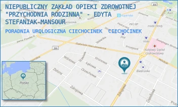 PORADNIA UROLOGICZNA CIECHOCINEK - NIEPUBLICZNY ZAKŁAD OPIEKI ZDROWOTNEJ "PRZYCHODNIA RODZINNA" - EDYTA STEFANIAK-MANSOUR - ZDROJOWA 46,  CIECHOCINEK