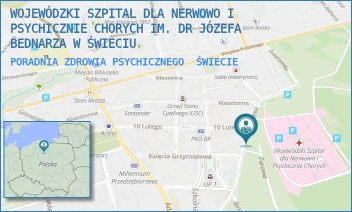 PORADNIA ZDROWIA PSYCHICZNEGO - WOJEWÓDZKI SZPITAL ZDROWIA PSYCHICZNEGO IM. DR. JÓZEFA BEDNARZA W ŚWIECIU - SĄDOWA 18 24,  ŚWIECIE