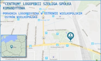 PORADNIA LOGOPEDYCZNA W OSTROWIE WIELKOPOLSKIM - "CENTRUM" LOGOPEDII SZELIGA SPÓŁKA KOMANDYTOWA - DEMBIŃSKIEGO 20,  OSTRÓW WIELKOPOLSKI