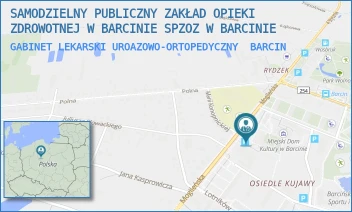 GABINET LEKARSKI UROAZOWO-ORTOPEDYCZNY - SAMODZIELNY PUBLICZNY ZAKŁAD OPIEKI ZDROWOTNEJ W BARCINIE SPZOZ W BARCINIE - MOGILEŃSKA 5,  BARCIN