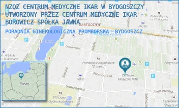 PORADNIA GINEKOLOGICZNA FROMBORSKA - NZOZ CENTRUM MEDYCZNE IKAR W BYDGOSZCZY UTWORZONY PRZEZ CENTRUM MEDYCZNE IKAR - BOROWICZ SPÓŁKA JAWNA - FROMBORSKA 18,  BYDGOSZCZ