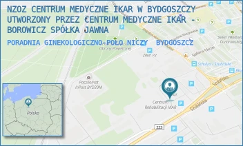 PORADNIA GINEKOLOGICZNO-POŁONICZY - NZOZ CENTRUM MEDYCZNE IKAR W BYDGOSZCZY UTWORZONY PRZEZ CENTRUM MEDYCZNE IKAR - BOROWICZ SPÓŁKA JAWNA - SZUBIŃSKA 32,  BYDGOSZCZ