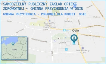 GMINNA PRZYCHODNIA - PORADNIA DLA KOBIET - SAMODZIELNY PUBLICZNY ZAKŁAD OPIEKI ZDROWOTNEJ - GMINNA PRZYCHODNIA W OSIU - DWORCOWA 7,  OSIE